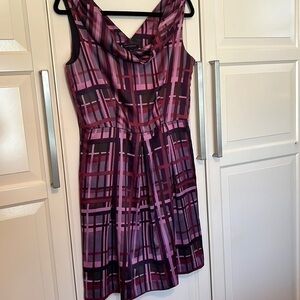 Banana Republic cowl neck shift dress, purple and pink, size 8